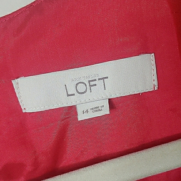 Ann Taylor Loft Red Chiffon Pleated Mini Dress Sleeveless Square Neck Zip Back - Picture 12 of 13